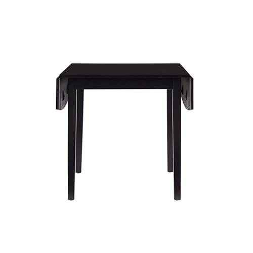 Linon Ervin Wood Square Drop Leaf Table In Black #TOP2