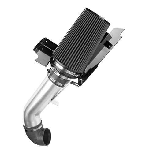 Autosity Cold Air Intake System 4" Black Polished Aluminum High Flow Replacement For 1999-2006 G-M-C/Che-Vy V8 4.8L/ 5.3L/ 6.0L, High Performance Filters #TOP22