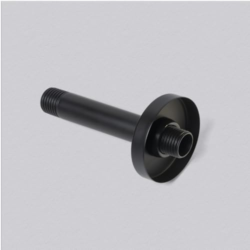 BSTIIU 4 Inch Shower Arm with Flange, Ceiling Mounted Shower Head Extension Arm, 1/2 NPT Straight Arm for Rain Shower Head, Stainless Steel Shower Head Extension Replacement Pipe Arm, Black - Thumbnail 3