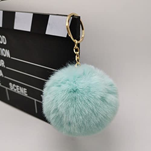 JSGHGDF 1 Porte-clés Pompons Pom Poms en Fausse Fourrure pour Filles, Femmes, Pendentif pour Sac, Charme, Bijoux Accessoires, saphire – vue 6