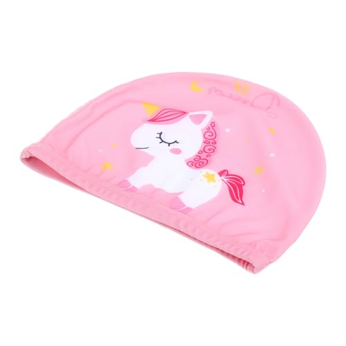 BESTOMZ Gorro de Natación Diseño de Dibujos Animados en Nylon Rosa, Cómodo y Duradero para Baño y Buceo Verano
