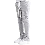 SWJGLITTR Men Y2K Stacked Flared Sweatpants Athletic Casual Loose Fit Sweatpants Big and Tall Drawstring Running Pants (Light Gray,Medium)