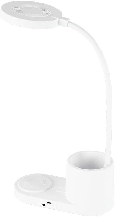 Battery Operated Desk Lamp Dimmable LED Rechargeable Desk Lamps, with Pen Holder Phone Stand Touch Control 360° Flexible Gooseneck Reading Lamp for Students - 3 Color 3 Brightness, White