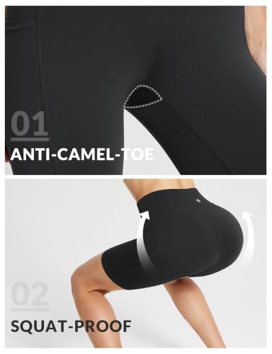 Image of baleaf Women's High Waist Biker Shorts with 3 Pockets