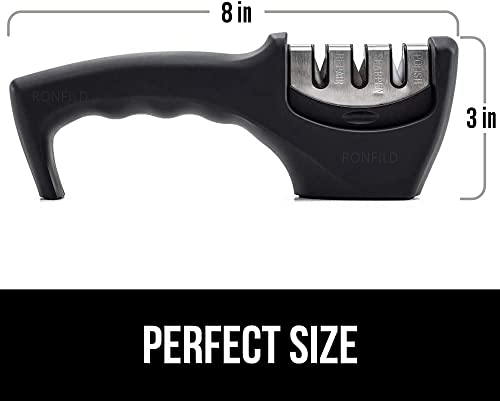 Image of Manual 3 Stage Knife Sharpener for Kitchen, Advanced 3 Stage Knives Sharpening Tool for Steel Knives, Kitchen Knife Sharpener Stone