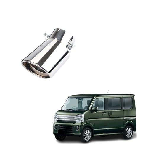 車外用品 ステンレス製 マフラーカッター スズキ・エブリイ/エブリイワゴンDA17V/DA17W型 2015年2月~ 対応 オーバル 下向き 排気管 軽自動車 乗用車 外装パーツ 38mmΦ-53mmΦに対応