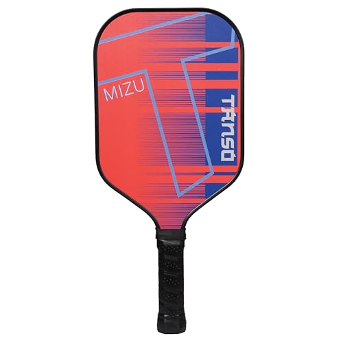 Image of TANSO MIZU Fiberglass Pickleball Paddle with Free Full Cover (230 Grams, Fiberglass Surface with Polypropylene Honeycomb Core) (Coral Orange)