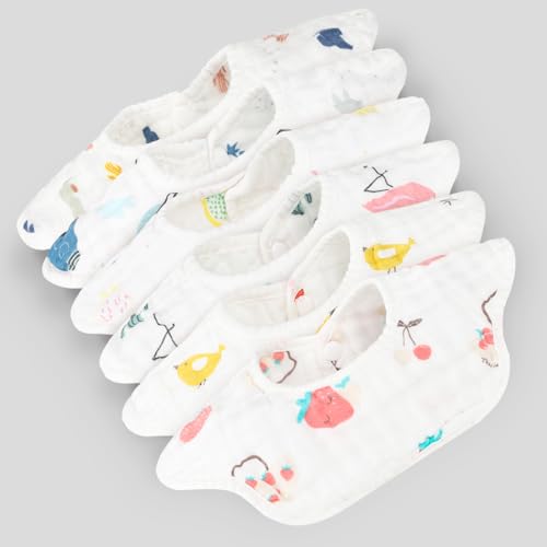 Image of MERLINAE Muslin Bibs, Baby Bandana Drool Bibs for Boys Girls Newborn Infant for Drooling and Teething,100% Organic Cotton