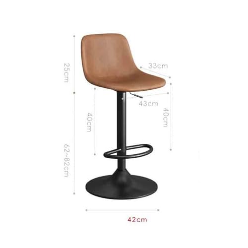 Tabourets de bar pivotants blancs avec chaise relevable et dossier îlot - 4
