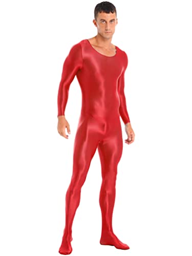 YiZYiF Men's Oil Shiny Tights Transparent Bodysuit Glossy Swimming Sports Yoga Suit Underwear2