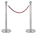 Produktbild Stagecaptain PLS-150 Deluxe 2.1-200S Absperrständer Personenleitsystem - 2 Edelstahl-Stative und 1 rotes Seil mit 2,0m Länge - Für Konzerte, Ausstellungen, Hotels, Kinos u.v.m. - silber