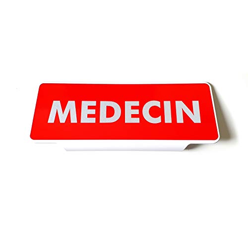 Plaque pare-soleil médecin rétroréfléchissante rouge haute visibilité