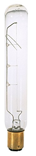 Satco 25T6 1/2/DC Incandescent Tubular, 25W BA15d T6 1/2, Clear Bulb [Pack of 12]