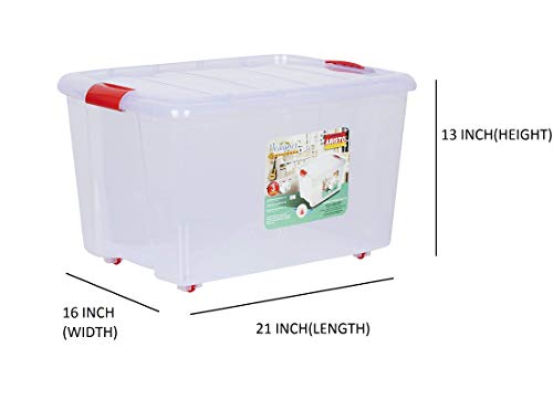 Image of ARISTO Multipurpose Plastic Rectangular 25 Ltr Storage Box /Container - Pack of 2 (Transparent), standard, (45.5 x 34 x 26 cm)