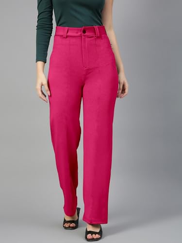 Image of Mehrang Trousers for Women, Formal Pants for Women, Straight Fit Pants