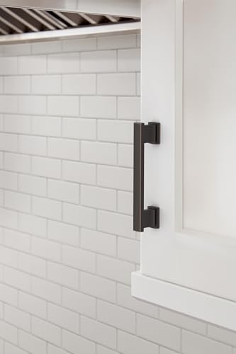 Image of Amerock 25 Pack 3-3 /4 inch Triomphe Oil-Rubbed Bronze Drawer Pull | 3-3 /4 inch (96mm) Center-to-Center Mounting Distance and 4-13 /16 inches Overall Length, Durable Zinc Cabinet Hardware