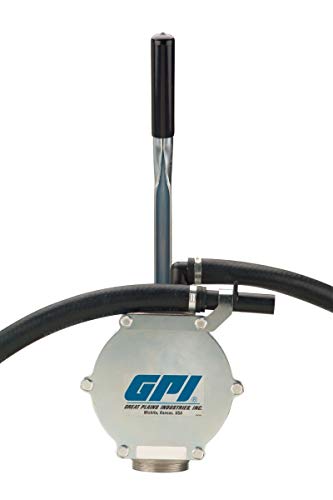 GPI 131000-1, HP-90 Fluid Transfer Hand Pump, Up to 25 Gal/100 Strokes, Nozzle with Built-in Holder, 8 Hose, Suction Pipe