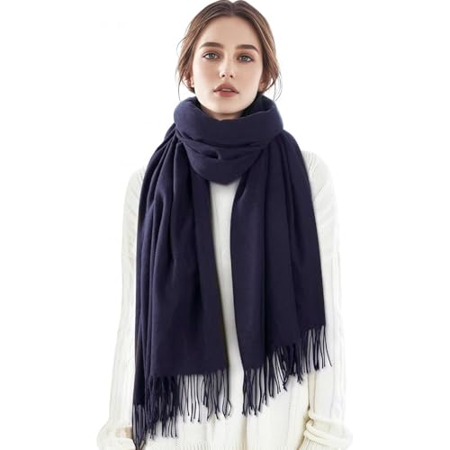 Lista de Bufandas para Mujer de esta semana. 45 Bufanda Mujer con Flecos, Pashmina Súper Suave y Cómoda, Chal de Invierno Elegante, Accesorio Abrigado para Otoño e Invierno, Hermosa Estilo,Moda, Regalo Ideal para Mujer (Azul...