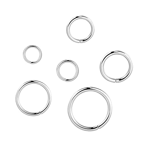 ALEXCRAFT Silver Jump Rings for Jewelry Making 4mm 5mm 6mm 7mm 8mm 10mm Silver Open Jump Rings for DIY60 PCS