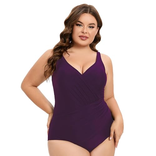 UCROSSMK Traje de baño Mujer Control La Abdominación Mujeres Delgado Una Pie-púrpura-SG