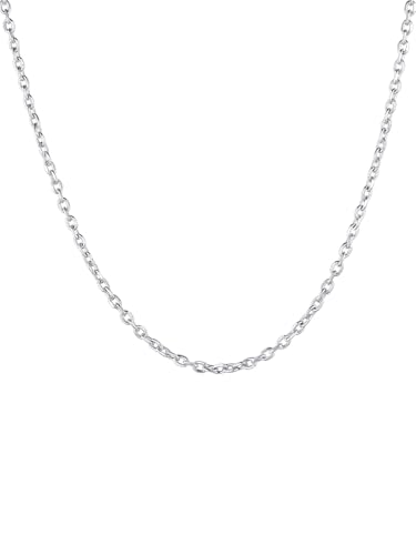 Rolo Cable Chain for Men Women 3mm 18 Inch Stainless Steel Link Chain Necklace