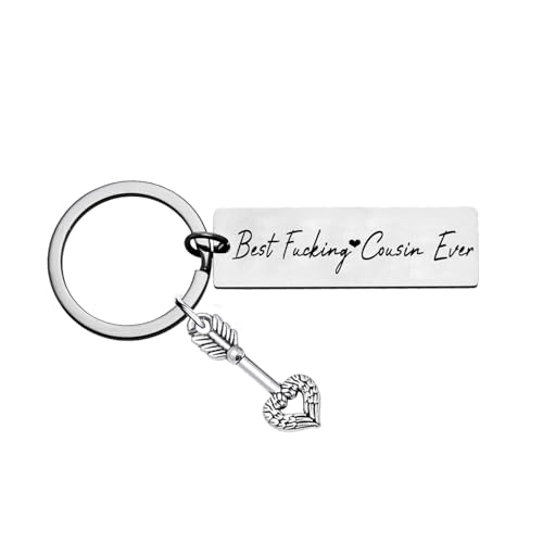 Nimteve Funny Cousin Gifts For Women Cousin Keychain Christmas Birthday Gifts For Cousins Valentines Day Gifts For Cousins