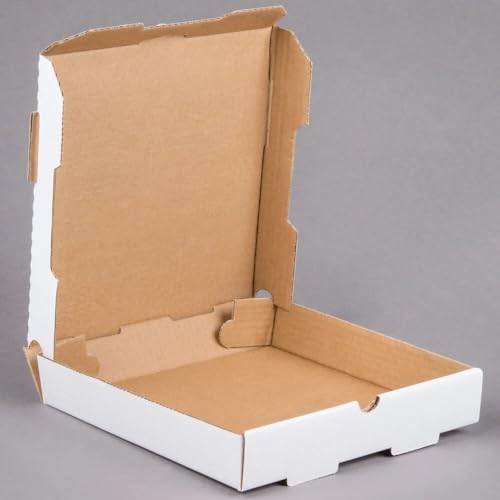 Glownary Plain White Pizza Box, Corrugated Cardboard, Customizable, 25-Count Bundle (20 x 20)