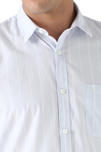 Image of Peter England Men Cotton Slim Fit Stripe Shirt