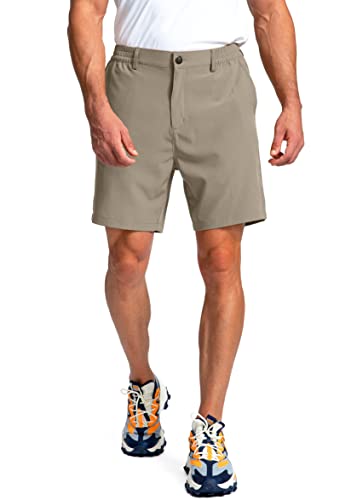 Image of Pinkbomb Men's Golf Shorts with 6 Pockets Stretch Quick Dry Hiking Work Dress Shorts for Men