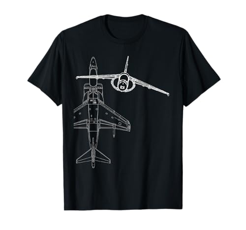 AV-8B Harrier II Jet Airplane Line Drawing T-shirt T-Shirt