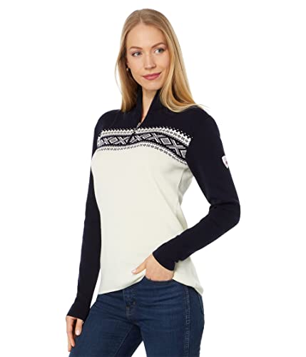 Image of Dale of Norway Dalestolen Women's Sweater - 100% Merino Wool High Neck Sweater - Regular Fit Women's Quarter-Zip Wool Sweater