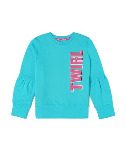 Image of Jockey AG13 Girl's Super Combed Cotton French Terry Graphic Printed Sweatshirt with Ribbed Cuff