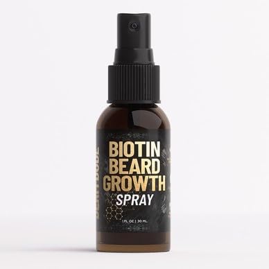 Derm Dude Biotin Beard Growth Spray, Beard Oil for Men Growth, Beard Growth Serum, Hair Regrowth for Men, Biotin Hair Regrowth Spray, 100% Mess Free Application, 1 Fl Oz