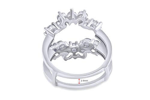 AFFY 1 Carat Round Sunburst Halo Ring Guard Enhancer in Sterling Silver with Cubic Zirconia4