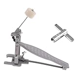 QUXVUIS Zuverlässiges, tragbares Ein Fuß Fußpedal mit Kette für angehende Schlagzeuger und Musiker. Robust und langlebig. Sorgt für einen vollen und rhythmischen Klang, Silber, 26 x 15 x 10 cm