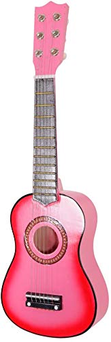 21 Inch Wood Guitar Kit Bundle - Guitar Beginner Wood Guitar Starter Kit Acoustic Guitar Classical Guitar Acoustic Guitar Pick String Pink