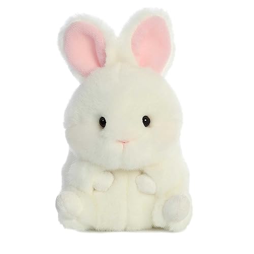 Aurora® Playful Rolly Pet™ Bunbun Bunny™ Stuffed Animal - Compact Size for On-The-Go Fun - for Adults, Kids, Birthdays, and Anniversaries - White 5 Inches
