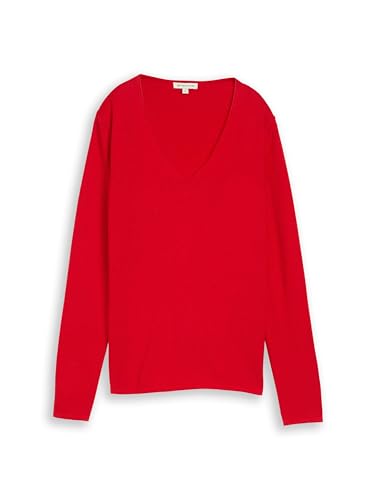 Tom Tailor Damen Strickpullover mit V-Ausschnitt 1