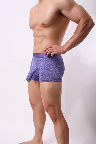 KAMUON Men’s Sexy Separate Pouch Boxer Brief Underwear Sheath Prevent Friction (US M = Asian Tag L : Waist 32"-34", 3 Pack-Mix Colors#2)