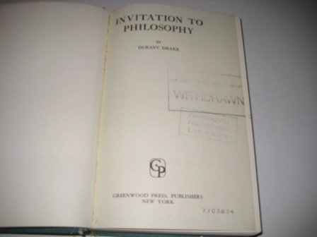 Invitation to Philosophy 0837103916 Book Cover