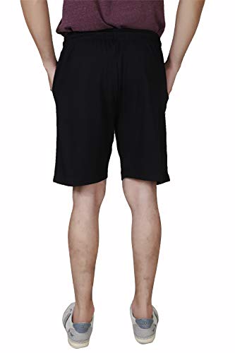 Image of Particle Men's Plus Size & Big Size Cotton Bermuda Shorts | 230 GSM Ribbed Fabric | Half Pants with Double Side Stripes (Waist 36-52 Inch) | Round Pocket