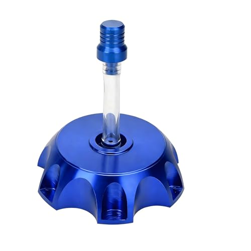 Fiknonk 1 PC Motorcycle Gas Cap, CNC Aluminum Alloy Fuel Tank Cap with Vent Hose,Inside Diameter 1.95”(49.5mm), Replacement Cover for 50cc-160cc Dirt Bikes, Pit Bikes (Blue)