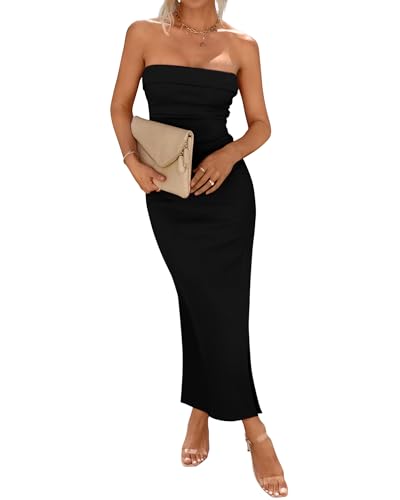 BTFBM Womens Tube Strapless Maxi Dress 2025 Summer...