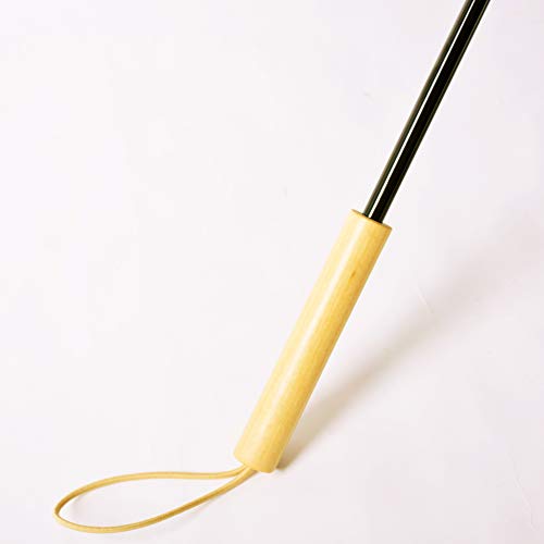 Kung Fu Smith 47 Inch Wood Handle Long Stick Umbrella with 24 Ribs, Reflective UV Protection Umbrella for Women and Girls, Durable and Strong for Wind and Rain - Ultra Lightweight