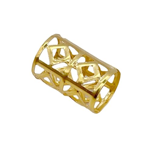120 piezas de joyería para trenzas, accesorios metálicos dorados para dreadlocks, anillos, puños y clips para decoración de cabello miniatura 6