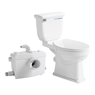 800W HIGH POWER Upflush Toilet for Basement, Macerating System & Macerator Pump, 4 Inlets, 36FT/360FT Pump for Rear Outlet Toilet, Sink & Tub(with Extension Pipe),Elongated Bowl