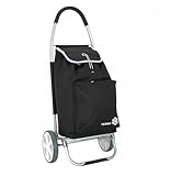 Carro de la Compra Plegable con Bolsa Térmica 100% Alumino Super Ligero 60L litros para Subir Escaleras, Carrito del Mercado, Bolsa Impermeable isotérmica. (Negro)