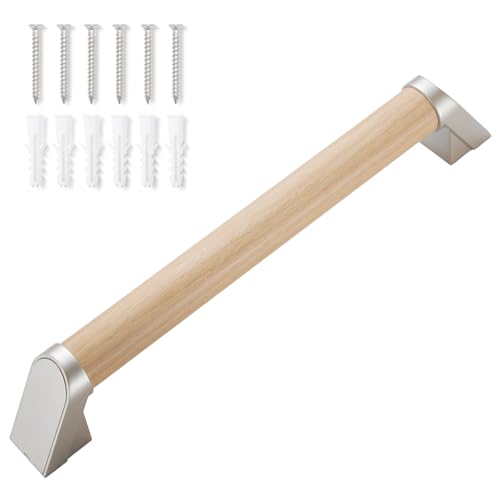 modunful Handlauf Holz mit Kunststoffbeschichteter Oberfläche, Haltegriff Dusche Rutschfest, 30cm Badewannengriff, Aufstehhilfe Duschgriff für Badezimmer
