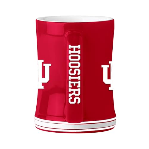 Image of Logo Brands NCAA Indiana Hoosiers 14oz Ceramic Relief Mug with Team Logo and Elongated Handle