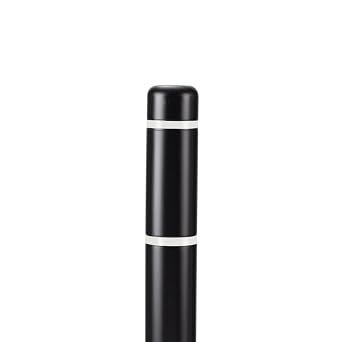 BollardGard 4" x 72" Bollard Cover Black - Innoplast Black White Tape